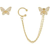 Fashion Butterfly Asymmetric One-piece Chain Tassel Ear Bone Clip Earrings main image 6