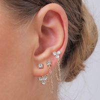 Fashion Jewelry Alloy Glass Chain Set Earrings main image 2