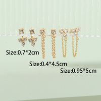 Fashion Jewelry Alloy Glass Chain Set Earrings main image 4