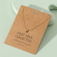 Fashion Geometric Long Square Glass Pendent Alloy Necklace main image 1