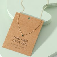 Fashion Geometric Long Square Glass Pendent Alloy Necklace main image 3