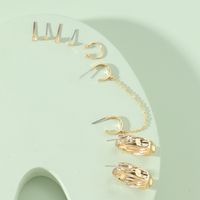 Fashion Jewelry Alloy Glass Chain Bump Earrings Set main image 3