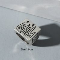 Fashion Jewelry Alloy Men's Vintage Engraving Flame Ring main image 4