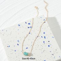 Fashion Alloy Geometric Inlaid Natural Stone Pendent Alloy Necklace main image 4