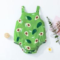 Cute Summer New Triangle Romper Fruit Print Baby Sleeveless Jumpsuit sku image 1