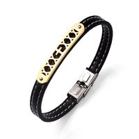 New Retro Leather Jewelry Wholesale Fashion Stainless Steel Cross Bracelet sku image 2