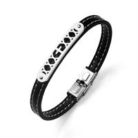 New Retro Leather Jewelry Wholesale Fashion Stainless Steel Cross Bracelet sku image 3