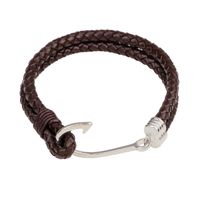 Fashion New Woven Bracelet Hook Double Leather Jewelry Wholesale sku image 1