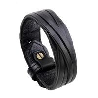 Fashion New Retro Punk Men's Leather Bracelet sku image 1