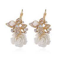 Creative Butterfly Diamond Flower Rose Pendant Earrings sku image 2