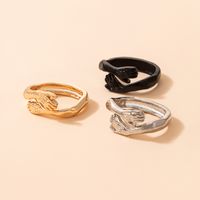 European And American Cross-border Fashion Dark Ring Simple Palm Hug Exaggerated Personality Single Ring Female main image 5