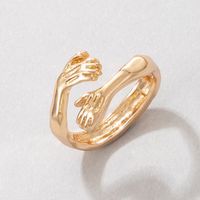 Mode Transfrontalière Européenne Et Américaine Bague Sombre Simple Paume Câlin Personnalité Exagérée Bague Unique Femme sku image 3