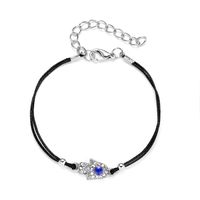Blue Eye Fashion Flower Crystal Pearl Bead Alloy Bracelet sku image 1
