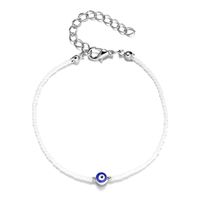 Pulsera De Aleación De Perlas De Cristal De Flor De Ojo Azul A La Moda sku image 3