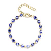 Blue Eye Fashion Flower Crystal Pearl Bead Alloy Bracelet sku image 9