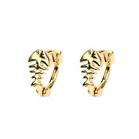 2022 New Copper Gold-plated Fishbone Carved Earrings Female Wholesale sku image 1