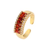 New Fashion Color Inlaid Zircon Oval Diamond Copper Ring Accessories sku image 1