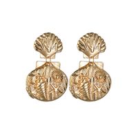 Fashion Alloy Shell Starfish Conch Pendant Earrings sku image 1
