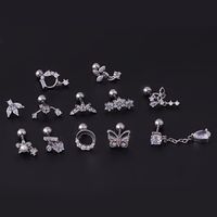 Ear Cartilage Rings & Studs Fashion Flower 316 Stainless Steel  Copper Plating main image 3