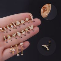 Ear Cartilage Rings & Studs Fashion Geometric 316 Stainless Steel  Copper Plating main image 1