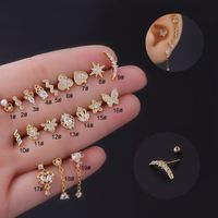 Ear Cartilage Rings & Studs Fashion Geometric 316 Stainless Steel  Copper Plating main image 2