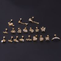Ear Cartilage Rings & Studs Fashion Geometric 316 Stainless Steel  Copper Plating main image 4