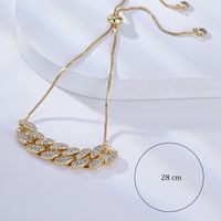 Fashion Geometric Chain Copper Artificial Gemstones 18k Gold Plated Bracelets main image 4