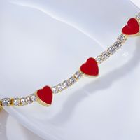 New Bohemian Zircon Drip Oil Heart Gold-plated Bracelet main image 3