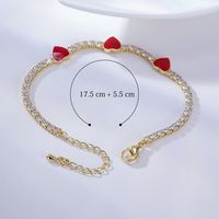 New Bohemian Zircon Drip Oil Heart Gold-plated Bracelet main image 2