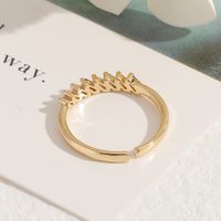 Fashion Copper Plated Real Gold Inlaid Colorful Zircon Tail Ring main image 5