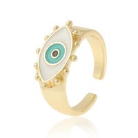 Fashion Copper Plated Real Gold Enamel Drip Oil Evil Eye Ring main image 6