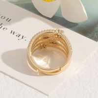 Fashion Geometric Multi-layer Devil's Eye Diamond Copper Tail Ring Female main image 5