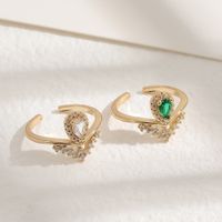 Fashion Copper Diamond Crown Wedding Opening Adjustable Tail Ring Wholesale main image 1