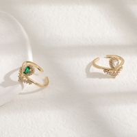 Fashion Copper Diamond Crown Wedding Opening Adjustable Tail Ring Wholesale main image 4