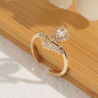 Mode Cuivre Diamant Couronne Mariage Ouverture Réglable Anneau De Queue En Gros main image 5