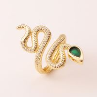 New Women's Snake Exaggerated Geometric Copper Tail Ring main image 1
