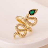 New Women's Snake Exaggerated Geometric Copper Tail Ring main image 4