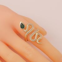 New Women's Snake Exaggerated Geometric Copper Tail Ring main image 5
