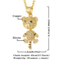 Tiger Zodiac Birth Year Necklace Cartoon Diamond Pendant Copper Necklace main image 4