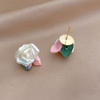 Boucles D&#39;oreilles En Forme De Fleur De Rose Acrylique Douce À La Mode main image 4