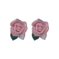 Boucles D&#39;oreilles En Forme De Fleur De Rose Acrylique Douce À La Mode main image 6