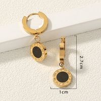 Ear Buckle Stainless Steel Simple Rose Gold Round Pendant main image 3