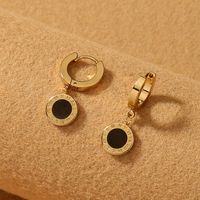 Ear Buckle Stainless Steel Simple Rose Gold Round Pendant main image 5