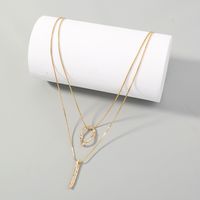 Double Layered Necklace Women's Water Drop Long Stick Pendent Necklace main image 3