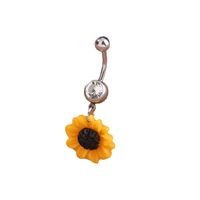 Fashion Sunflower Flower Stainless Steel Belly Button Nail main image 6