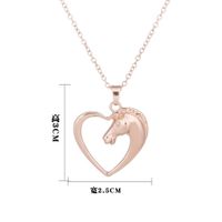 Creative Simple Silver Heart Horse Head Alloy Necklace Wholesale main image 4