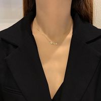 Mode Fishbone Anhänger Halskette Weiblich Neue Einfache Kupferne Schlüsselbeinkette main image 3
