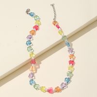 Chaîne De Clavicule De Perles Acryliques Transparentes De Bohème De Papillon De Résine Colorée De Mode main image 4