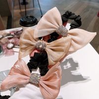 Fashion Retro Pearl Yarn Rhinestone Bow Hair Ring Hair Accessories main image 5