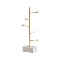 Terrazzo Bottom Jewelry Rack Counter Hanging Earrings Necklace Display Stand Desktop Decoration Makeup Table Jewelry Storage Shelf main image 6